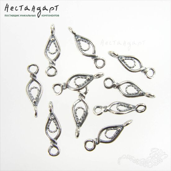 Коннектор Filigree Links Silver Plated 17х6 мм, изображение 3