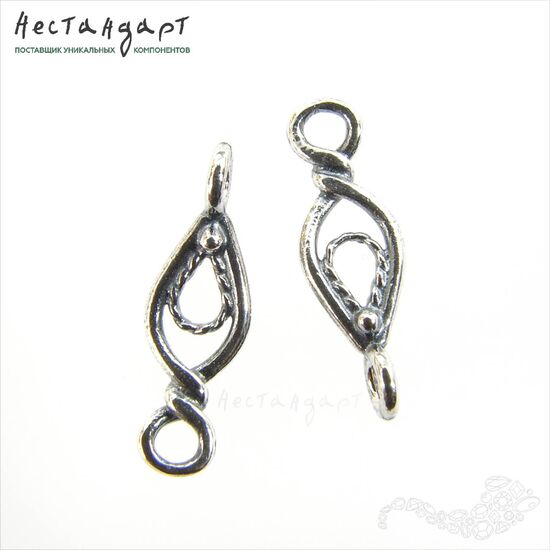 Коннектор Filigree Links Silver Plated 17х6 мм, изображение 5