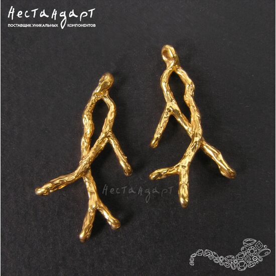 Авторский коннектор Winter Branch Gold Plated 24х14 мм, изображение 3