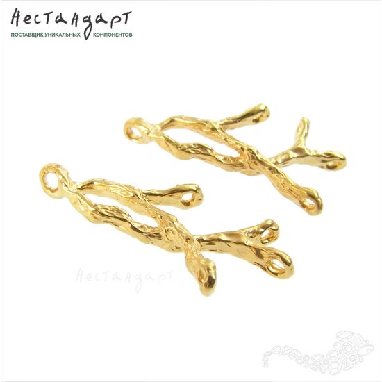 Авторский коннектор Winter Branch Gold Plated 24х14 мм, изображение 4