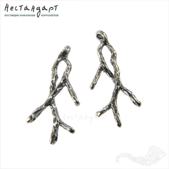 Авторский коннектор Winter Branch Silver Plated 24х14 мм