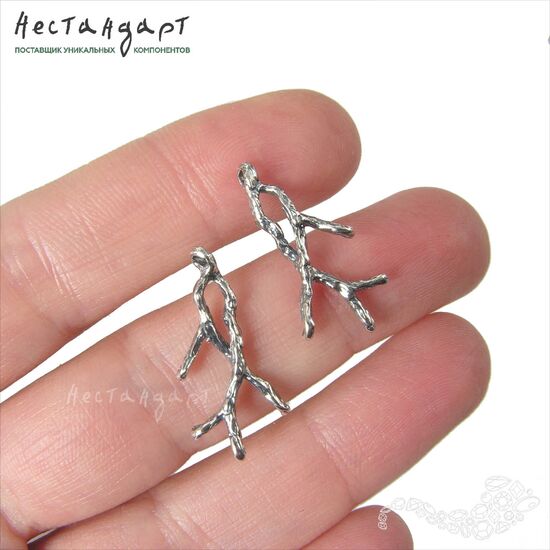 Авторский коннектор Winter Branch Silver Plated 24х14 мм, изображение 2