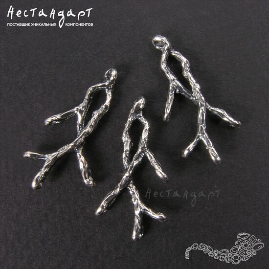 Авторский коннектор Winter Branch Silver Plated 24х14 мм, изображение 3