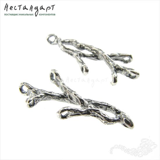 Авторский коннектор Winter Branch Silver Plated 24х14 мм, изображение 4