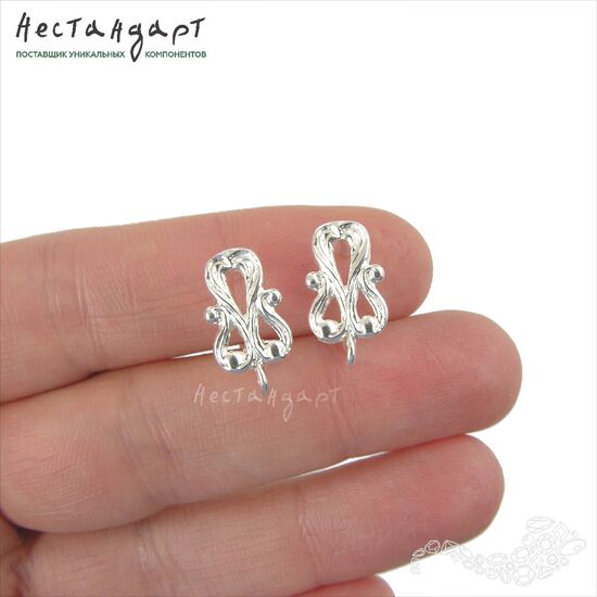 Швензы Ornament Rhodium Plated 16х8 мм (пара), изображение 2