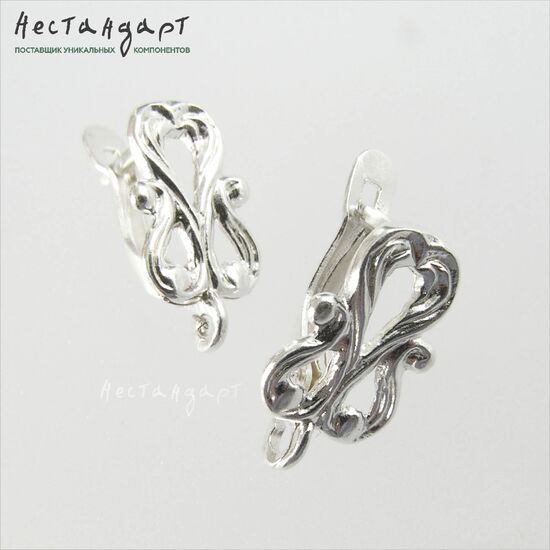 Швензы Ornament Rhodium Plated 16х8 мм (пара), изображение 4