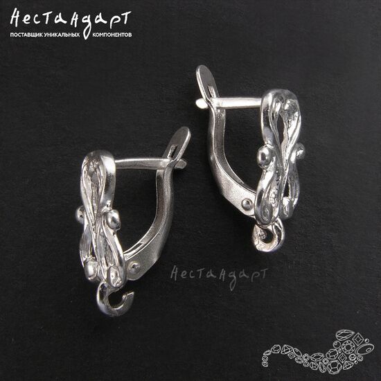 Швензы Ornament Rhodium Plated 16х8 мм (пара), изображение 5