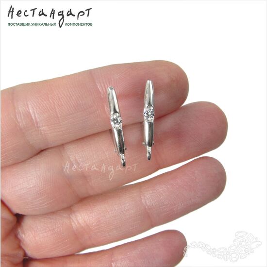 Швензы Perfection Sterling Silver Rhodium Plated 18x2,5 мм (пара), изображение 2