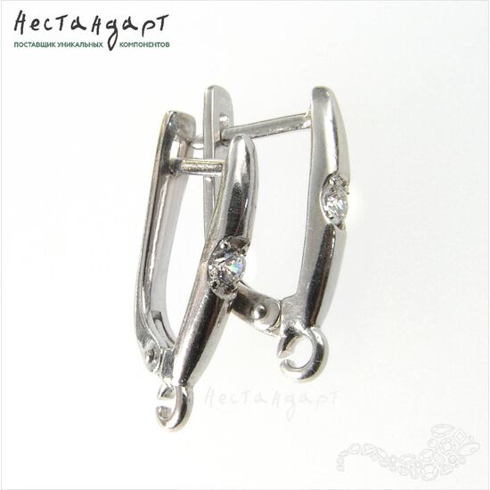 Швензы Perfection Sterling Silver Rhodium Plated 18x2,5 мм (пара), изображение 4