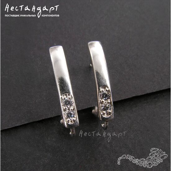 Швензы Line Sterling Silver Rhodium Plated 16x3 мм (пара)