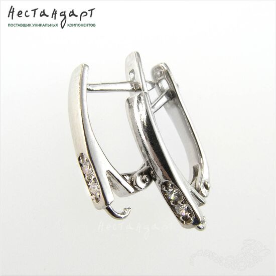 Швензы Line Sterling Silver Rhodium Plated 16x3 мм (пара), изображение 4