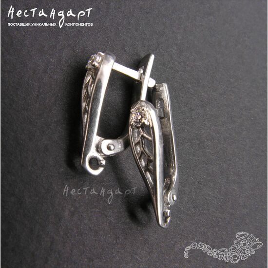 Швензы Fairy Sterling Silver Rhodium Plated 19х7 мм (пара), изображение 3