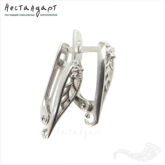 Швензы Fairy Sterling Silver Rhodium Plated 19х7 мм (пара), изображение 4