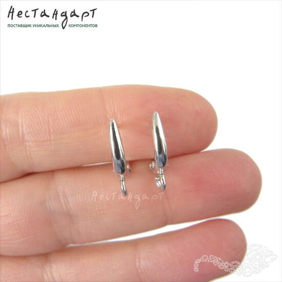 Швензы Flexure Rhodium Plated 15х2 мм (пара), изображение 2