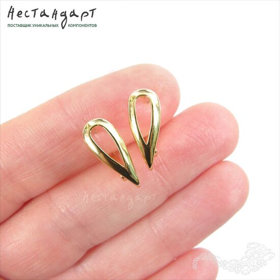 Швензы Lime Drop Gold Plated 15х4 мм (пара), изображение 2