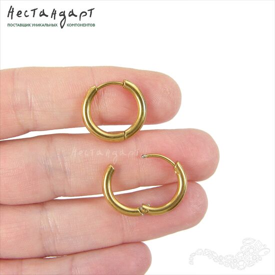 Швензы с бейлами Gold Stainless Steel Ring (пара) (17 мм), Размер: 17 мм, изображение 4