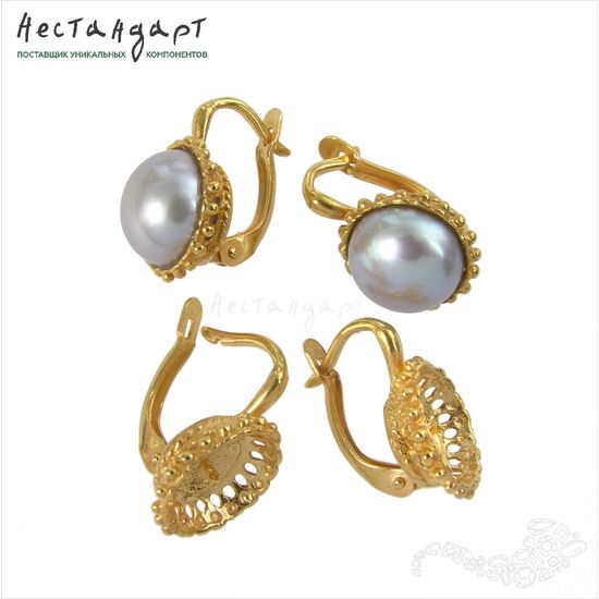 Швензы с сеттингом Tiara Gold Plated 19 мм (пара)