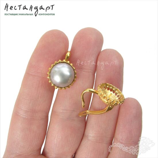 Швензы с сеттингом Tiara Gold Plated 19 мм (пара), изображение 2