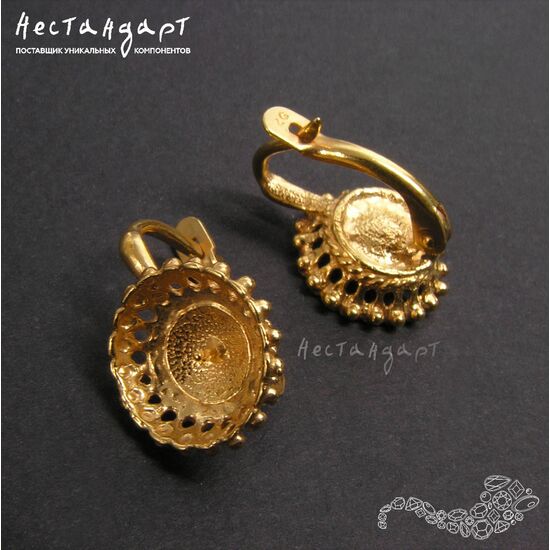 Швензы с сеттингом Tiara Gold Plated 19 мм (пара), изображение 3