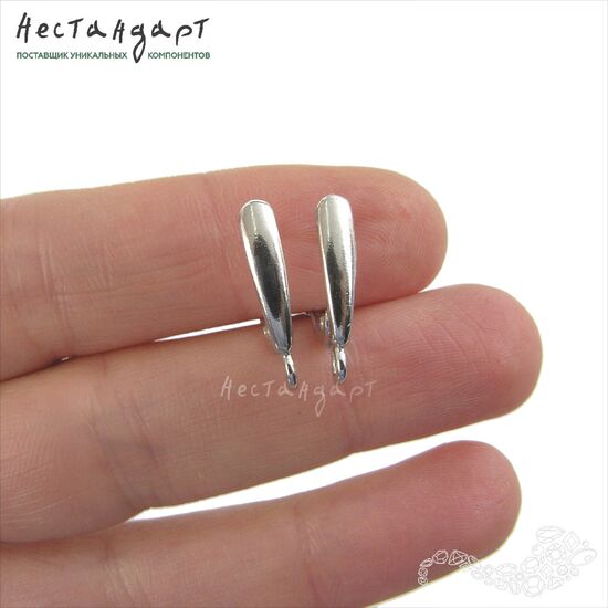Швензы Classic Style Rhodium Plated 17х3 мм (пара), изображение 2