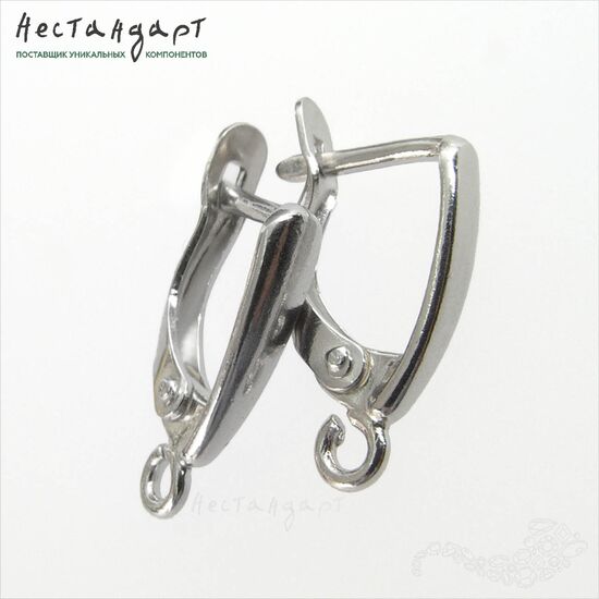 Швензы Classic Style Rhodium Plated 17х3 мм (пара), изображение 3