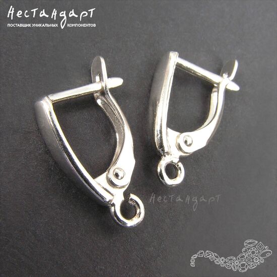 Швензы Classic Style Rhodium Plated 17х3 мм (пара), изображение 4