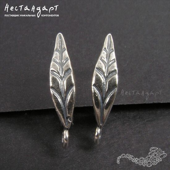 Швензы Sharp Leaf Silver Plated 18х4 мм (пара), изображение 3
