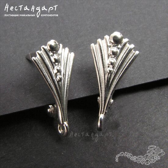 Швензы Clemente Rhodium Plated 17х8 мм (пара), изображение 3