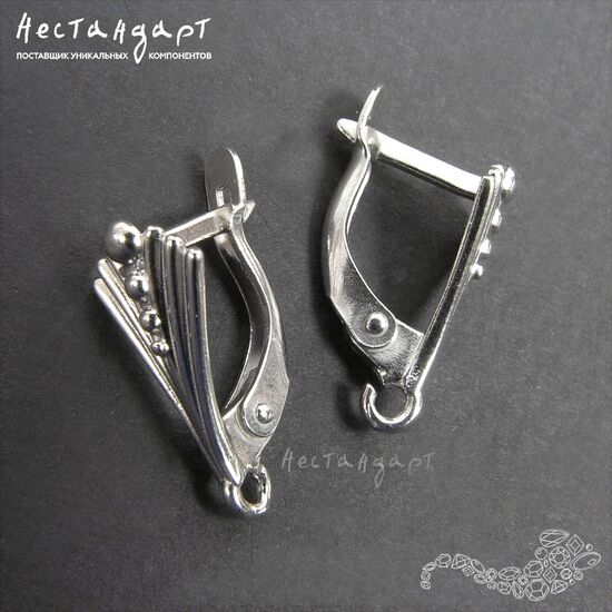Швензы Clemente Rhodium Plated 17х8 мм (пара), изображение 5