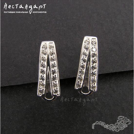 Швензы Lyre Sterling Silver Rhodium Plated 12 мм (пара)
