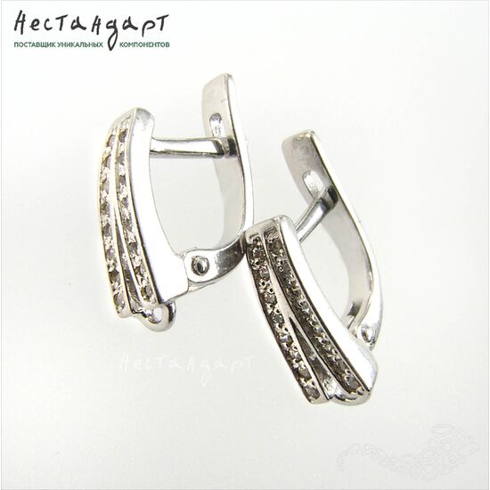 Швензы Lyre Sterling Silver Rhodium Plated 12 мм (пара), изображение 4