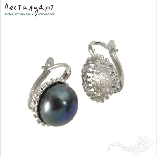 Швензы с сеттингом Tiara Rhodium Plated 19 мм (пара)