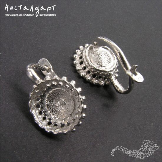 Швензы с сеттингом Tiara Rhodium Plated 19 мм (пара), изображение 3