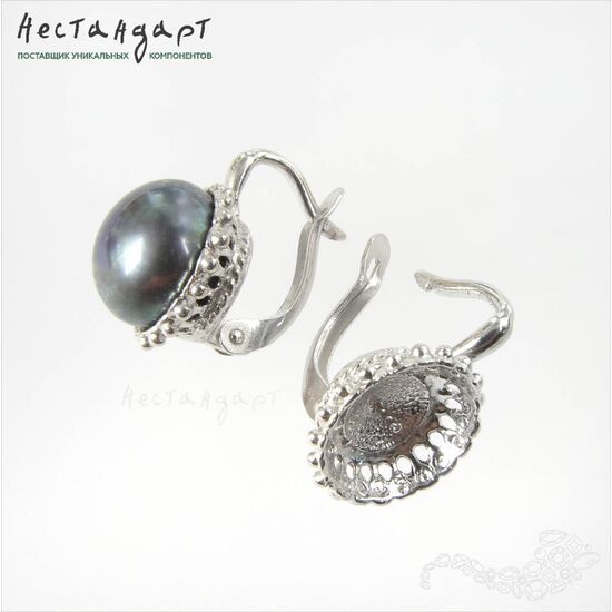 Швензы с сеттингом Tiara Rhodium Plated 19 мм (пара), изображение 4