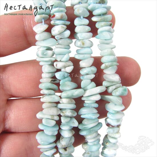 Ларимар натуральный Free Form 8-15 мм (нить 10 см), изображение 2