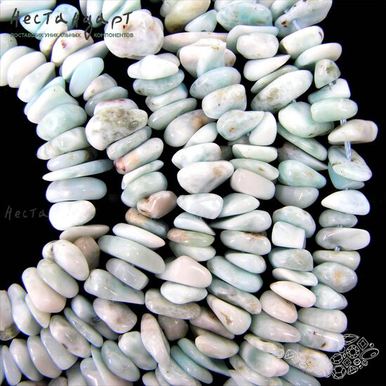 Ларимар натуральный Free Form 8-15 мм (нить 10 см), изображение 3