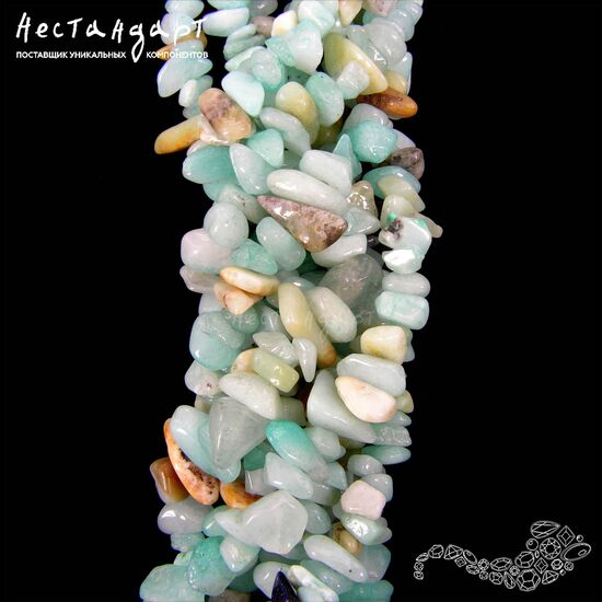 Амазонит натуральный Free Form 6-12 мм (нить 16 см)