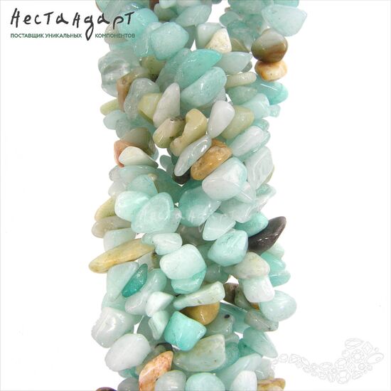 Амазонит натуральный Free Form 6-12 мм (нить 16 см), изображение 3