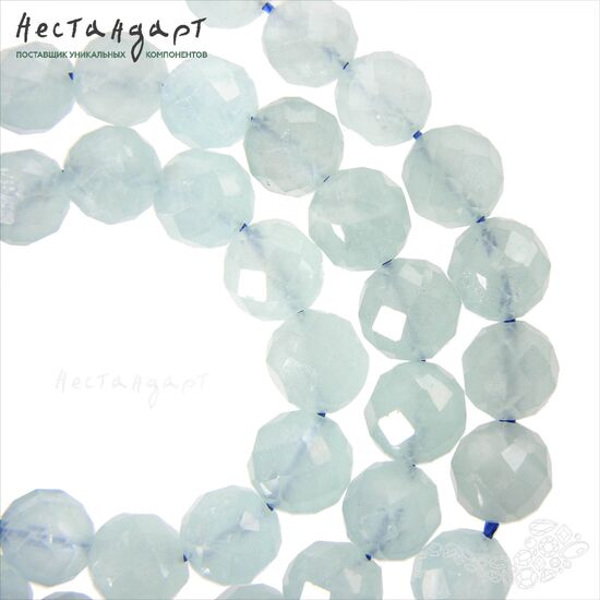 Берилл-аквамарин натуральный Faceted Ball 8-8,5 мм, изображение 4