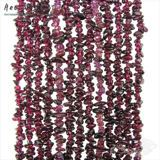 Гранат натуральный родолит Pebbles 4-7 мм (нить 20 см), изображение 2