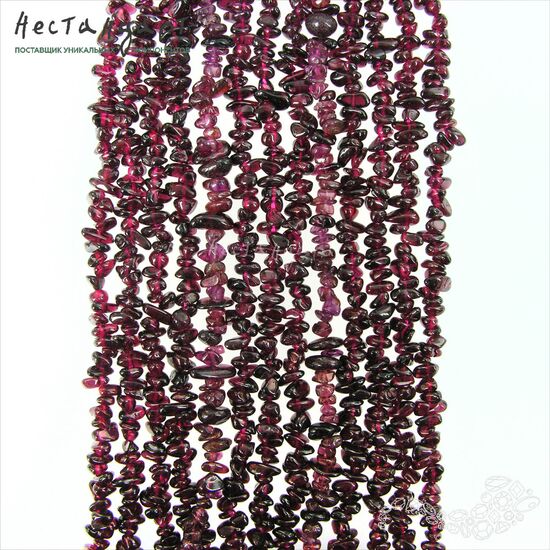 Гранат натуральный родолит Pebbles 4-7 мм (нить 20 см), изображение 4