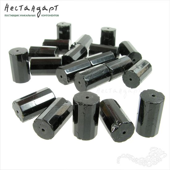 Турмалин натуральный Шерл Cylinder 16х10 мм, изображение 2