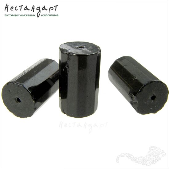Турмалин натуральный Шерл Cylinder 16х10 мм, изображение 3
