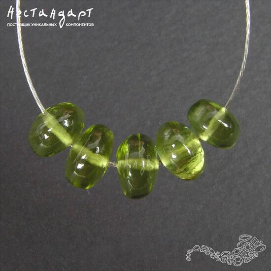 Хризолит натуральный гладкий рондель 6-7 мм, Количество: 5 шт., изображение 2