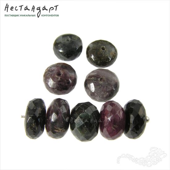 Турмалин натуральный рондель с огранкой 9х5-10х10 мм