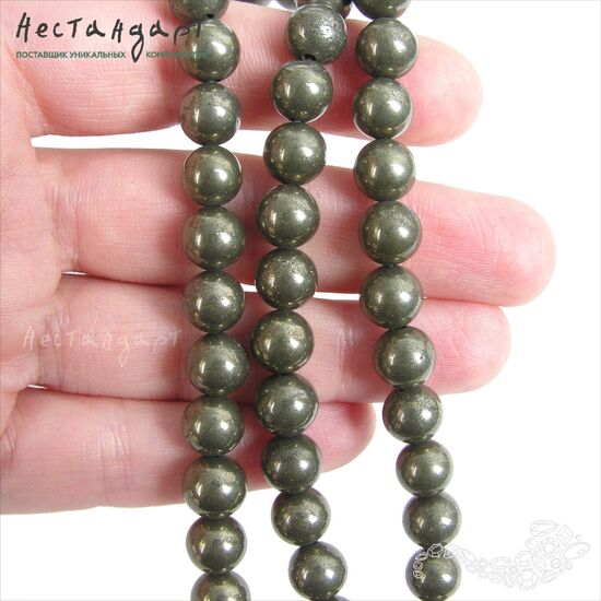 Пирит натуральный гладкий 10 мм, изображение 2