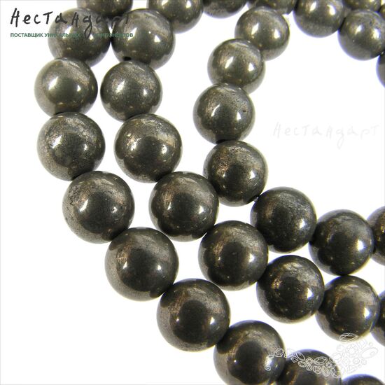 Пирит натуральный гладкий 10 мм, изображение 3