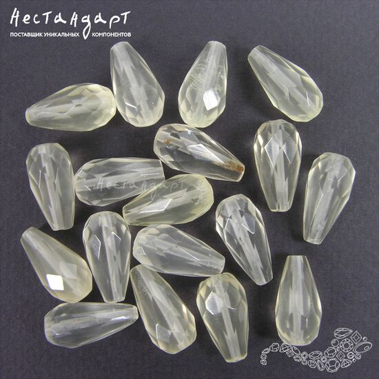 Пренит натуральный Drop Faceted 16х8,5 мм, изображение 3