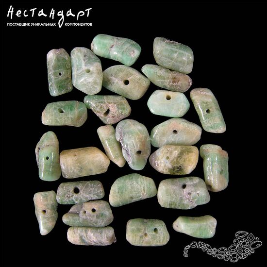 Берилл-изумруд натуральный необработанный 7-13 мм (уп.10 шт.)