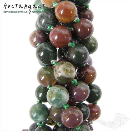 Халцедон натуральный Indian Moss 8 мм (нить 23 см.)